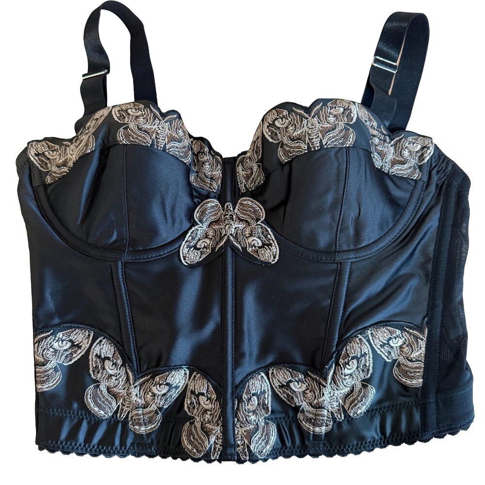 Thistle and Spire NWOT Black Embroidered Luna Bustier Medium